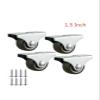 HEXHUASR 2-Pack 1.5-Inch Silent Rubber Caster Wheels view 3