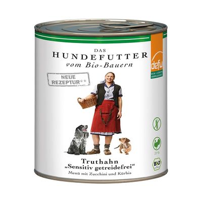 defu Dog Food | 1 x 400 g | Organic Turkey Sensitive Grain-Free | Premium Organic Wet Food
