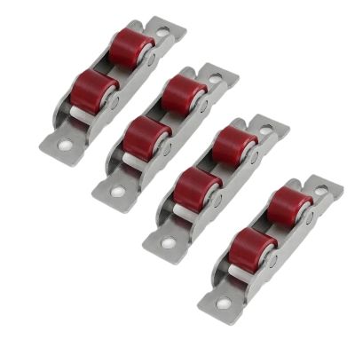 HEXHUASR 4-Piece Stainless Steel TR80 Window Nylon Groove Pulley Sliding Roller Set
