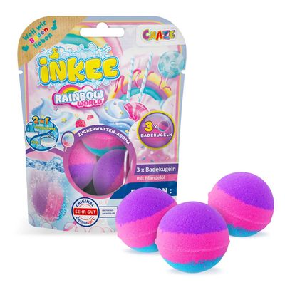INKEE Color Rainbow World Bath Bombs, 3-Pack