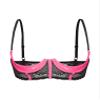 Freebily Women's Open-Cup Underwire Bra, Patent Leather Lace Lingerie, Pink, XL view 1