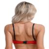 Freebily Women's Red Open Underwire Cupless Lace Bra, Size M view 3