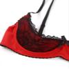 Freebily Women's Red Open Underwire Cupless Lace Bra, Size M view 4