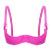 Sywiyi Women's Sexy Hot Pink Open-Bust Lace Push-Up Underwire Bra, XXL view 3