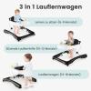 DREAMADE Baby Walker, Foldable, 3 Adjustable Heights, Removable Play Tray and Seat, Up to 12 kg, Black view 2