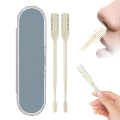 2-Piece 2-in-1 Manual Nose Hair Trimmers with Ear Pick, Yellow