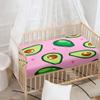 Hiseng Baby Fitted Sheet for Round and Rectangular Mattresses, Pink Love, 65 x 95 cm view 2