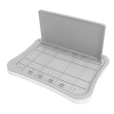 Depisuta Dog Training Potty Tray, Portable Puppy Pee Pad Holder with Wall Mount, Removable Mesh Dog Toilet, White