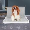 Depisuta Dog Training Potty Tray, Portable Puppy Pee Pad Holder with Wall Mount, Removable Mesh Dog Toilet, White view 2
