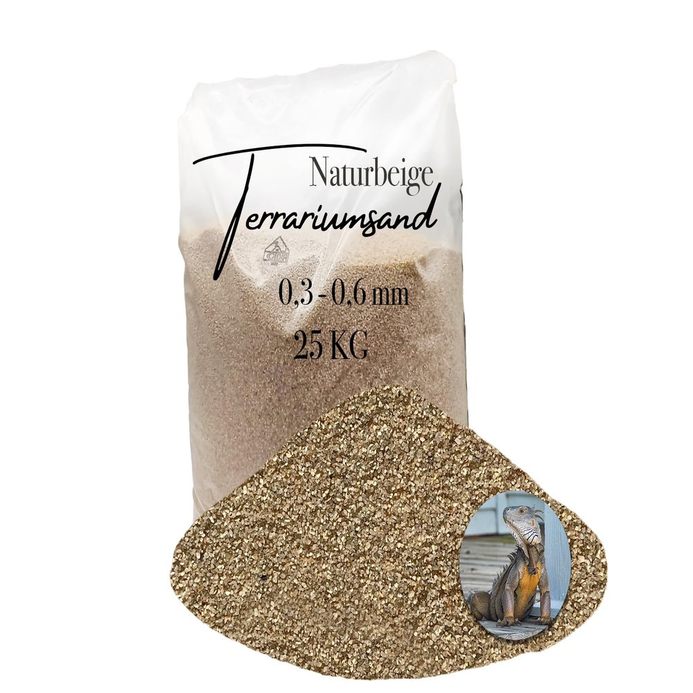 25 kg Beige-Ocher Terrarium Sand/Gravel, 0.3–0.6 mm