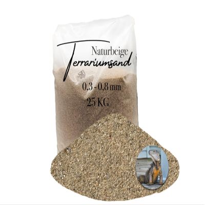 25 kg Terrarium Sand/Gravel, Beige-Ochre, 0.3–0.8 mm