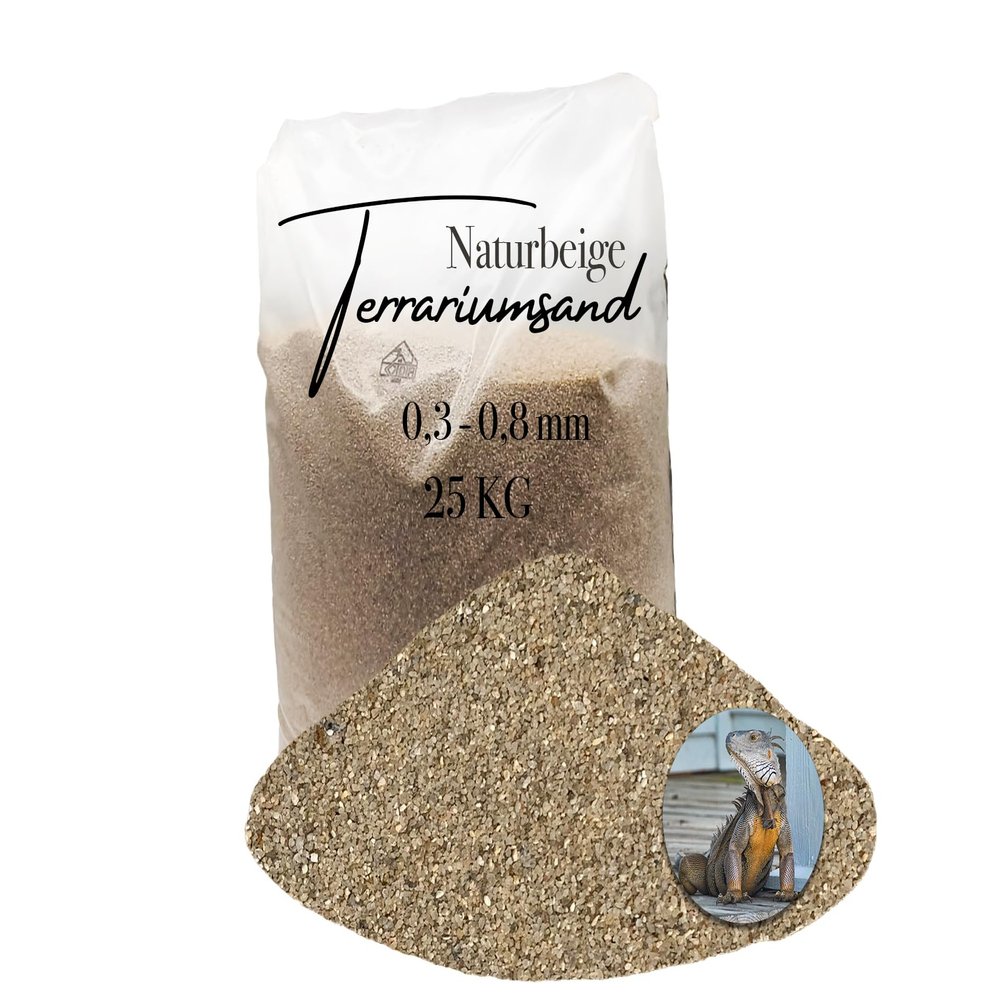 25 kg Terrarium Sand/Gravel, Beige-Ochre, 0.3–0.8 mm