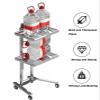 ZGSYH 2-Tier Folding Stainless Steel Salon Rolling Cart, Rose Gold view 3