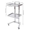 ZGSYH 2-Tier Folding Stainless Steel Salon Rolling Cart, Rose Gold view 4