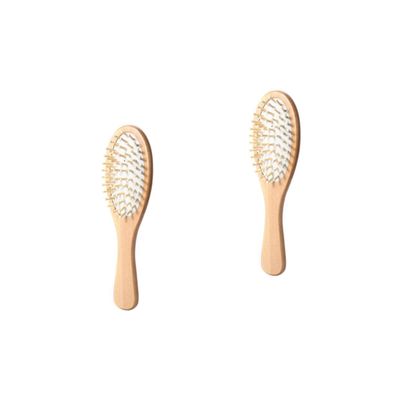 FRCOLOR 2-Piece Wooden Paddle Hair Brushes and Scalp Massage Combs