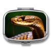 Cobra Pill Organizer with Mirror, 2 Compartments, Portable Metal view 1