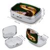 Cobra Pill Organizer with Mirror, 2 Compartments, Portable Metal view 2