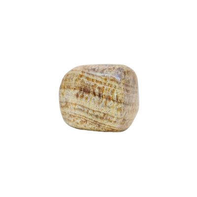 Aragonite Tumbled Stone | Brown, Beige & Yellow | Polished Palmstone | 100 g