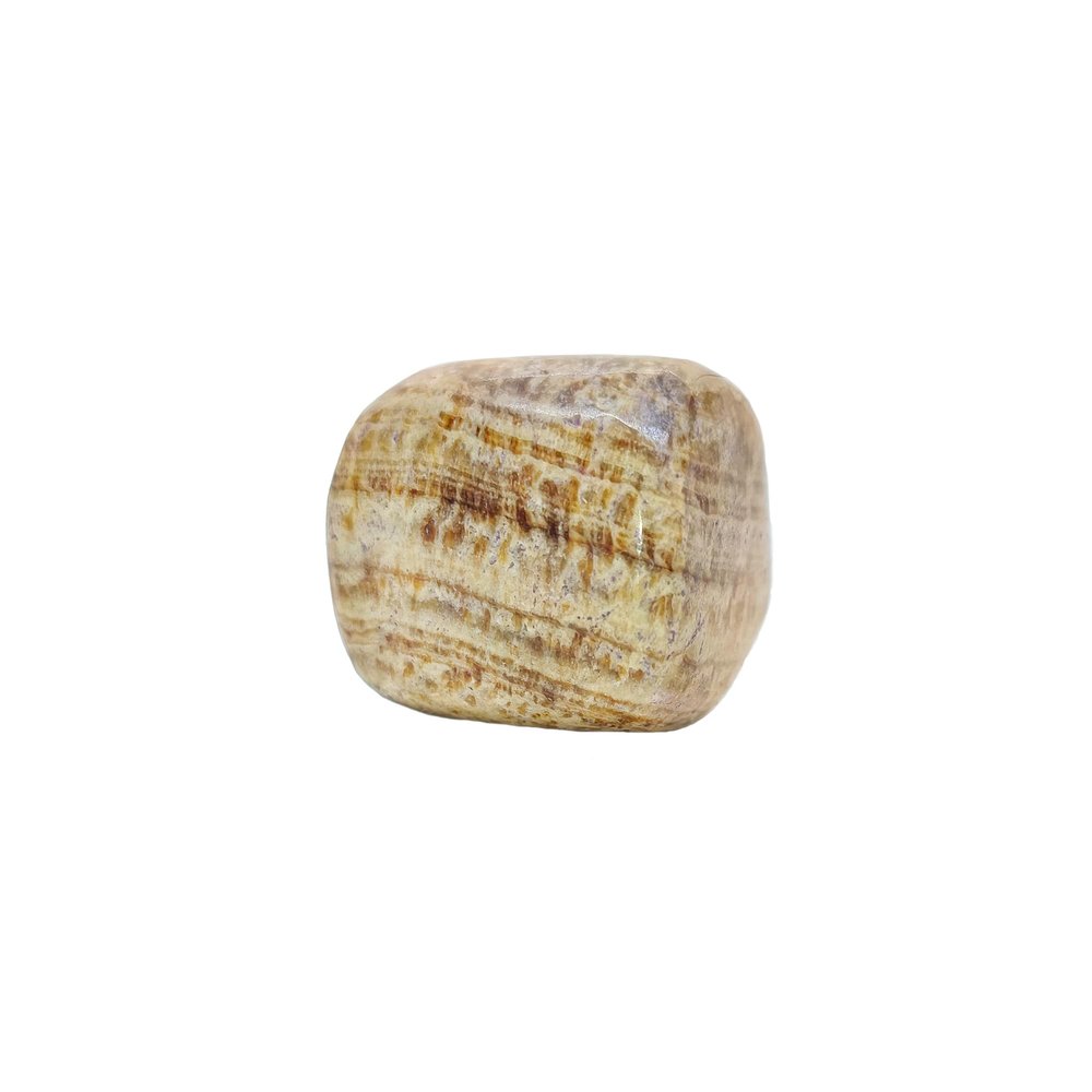 Aragonite Tumbled Stone | Brown, Beige & Yellow | Polished Palmstone | 100 g