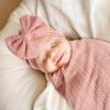 DRESHOW Baby Swaddle Blanket Set with Bow Hat and Headband view 2