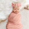 DRESHOW Baby Swaddle Blanket Set with Bow Hat and Headband view 3