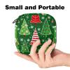 Period Kit Pouch for Girls and Women, Green Winter Pattern view 2