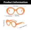 LJCZKA Round Blue-Light-Blocking Glasses for Women and Men, Non-Prescription Anti-Fatigue Glasses for PC, Phone, TV (Orange) view 3