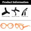 LJCZKA Round Blue-Light-Blocking Glasses for Women and Men, Non-Prescription Anti-Fatigue Glasses for PC, Phone, TV (Orange) view 4