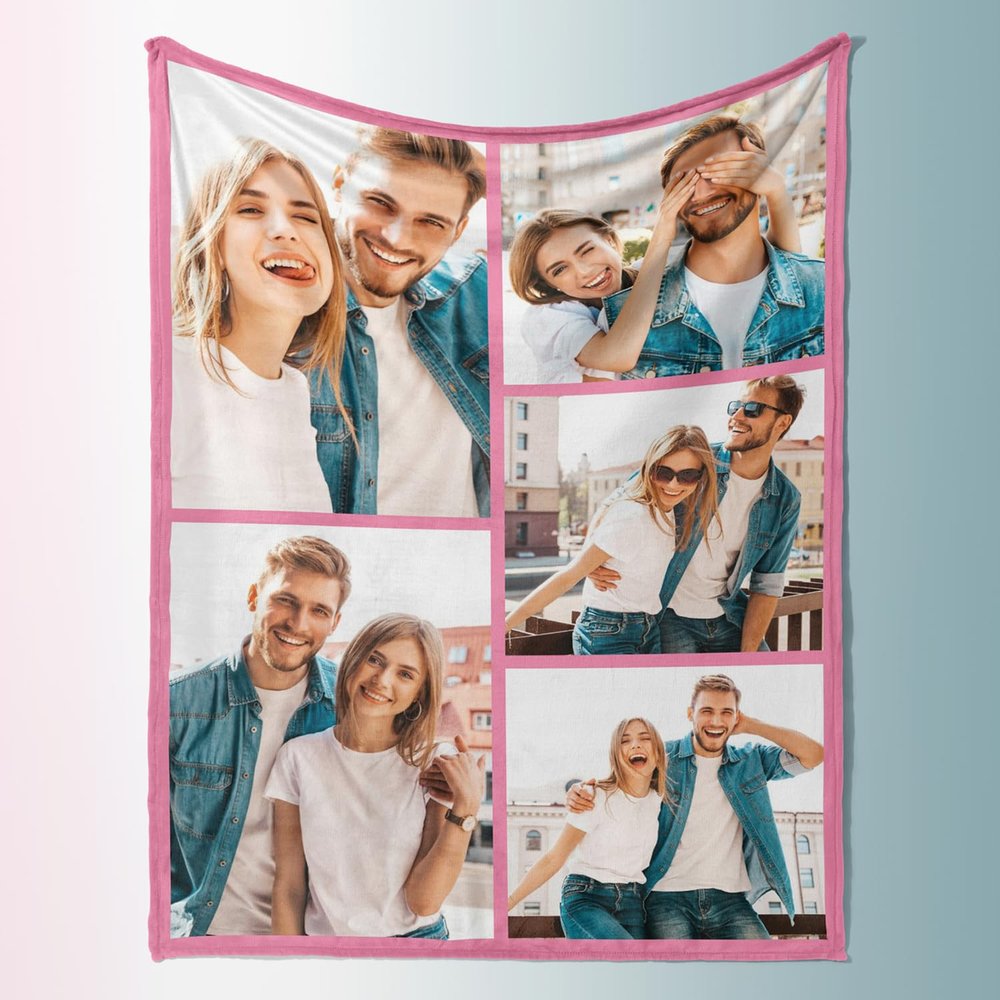 Rainsar Personalized Photo Blanket, 75 x 100 cm, Customizable Cozy Blanket