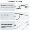 ABETOS Mini Folding Reading Glasses for Men and Women, Blue-Light Blocking, Blue, +2.5 view 4