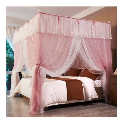 Deluxe Canopy Mosquito Net for Single/Double Bed, Romantic Lace Bed Curtain, Bedroom Decor (Green, 150 × 200 cm/59 × 79 in; Green, 200 × 220 cm; Pink, 200 × 220 cm)