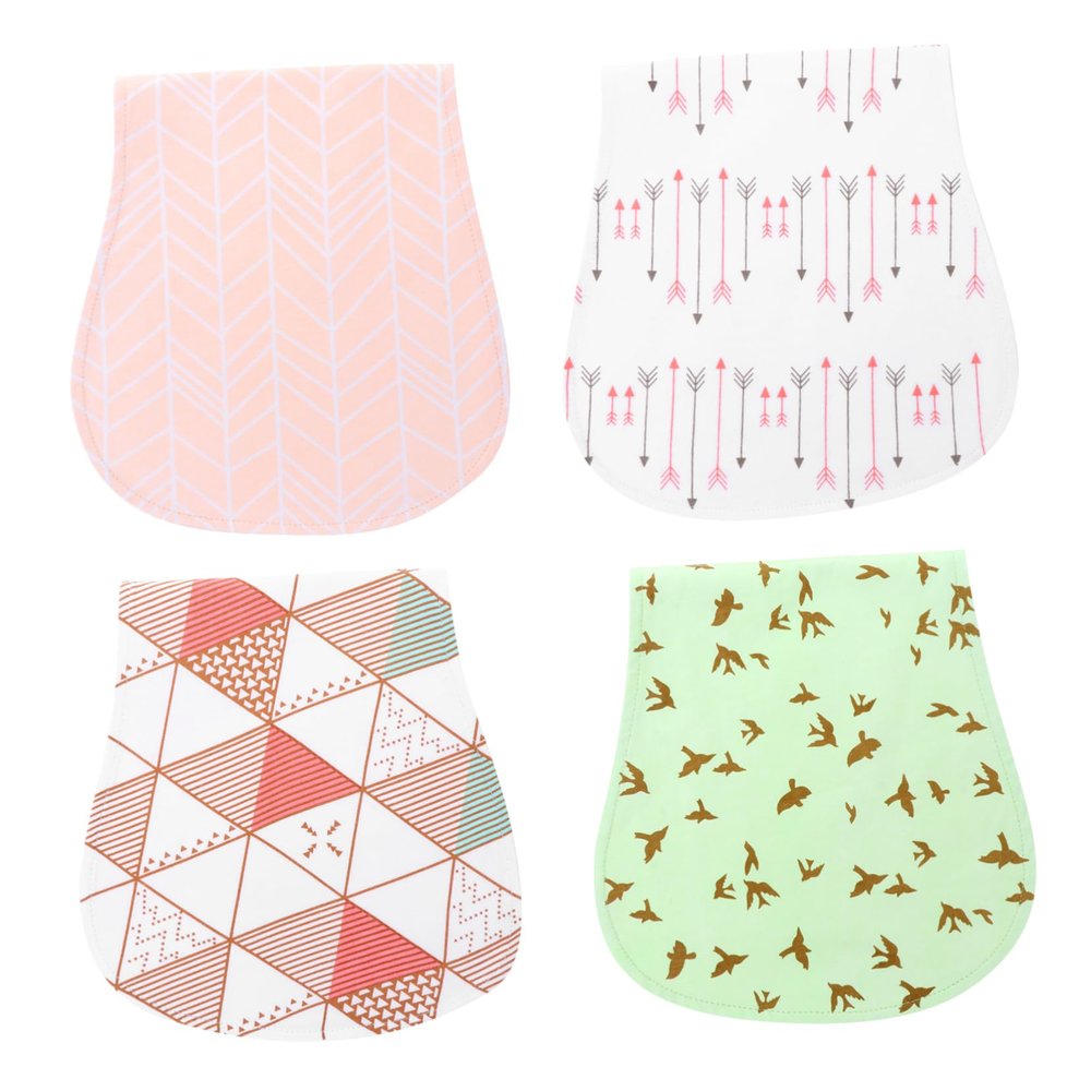 VICASKY 4-Pack Cotton Burp Cloths for Newborns