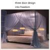Mosquito Net Bed Canopy, Retractable U-Shaped Floor-Standing, Three-Opening, with Sturdy Stainless Steel Frame view 3