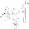 Wall-Mounted Shower Fixtures, Waterfall Bathtub Faucet, Single-Handle Hot and Cold Water Mixer, Brass Bathroom Tub Faucet with Hand Shower, A, Brushed Nickel view 4
