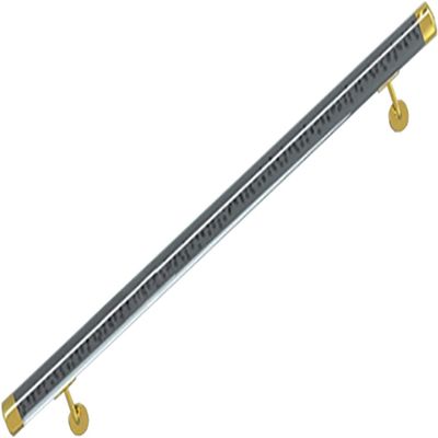Indoor Stair Handrail, Transparent Acrylic, 1–6 m, Non-Slip, Black, Complete Set (Color: Gold, Size: 350 cm/11.5 ft)