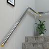 Indoor Stair Handrail, Transparent Acrylic, 1–6 m, Non-Slip, Black, Complete Set (Color: Gold, Size: 350 cm/11.5 ft) view 2