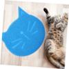 Blue PVC Cat-Shaped Non-Slip Feeding Mat view 2