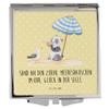 Mr. & Mrs. Panda Square Handbag Mirror – Summer Sea Happiness, Silver view 1