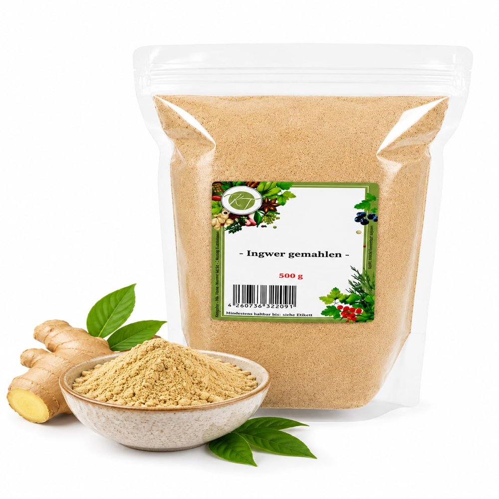 K T Ground Ginger Powder, 500 g – Ginger Root, Ginger Tea – 1A Quality