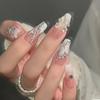 XWQPLH Lively, Cute and Cool Milky White Butterfly Gradient Artificial Nails (S) view 4