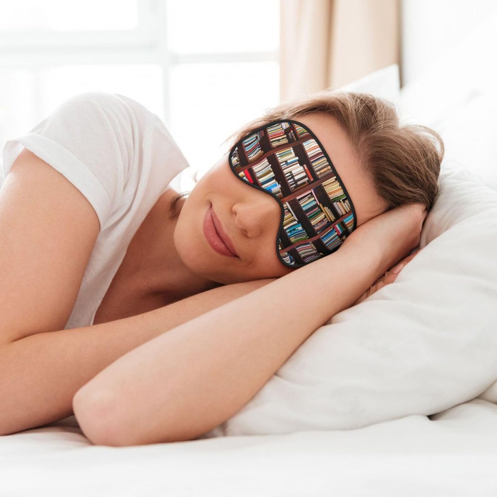 Bcher Drucken Soft Eye Mask for Sleep, Adjustable Sleeping Mask for Women and Men, Travel