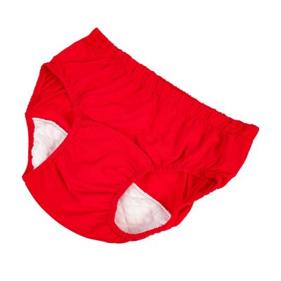 Practical Cotton Incontinence Brief, Red, XL for Light Incontinence