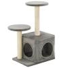 Homgoday 60 cm Gray Cat Tree with Sisal Scratching Posts view 2