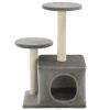 Homgoday 60 cm Gray Cat Tree with Sisal Scratching Posts view 3