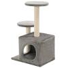Homgoday 60 cm Gray Cat Tree with Sisal Scratching Posts view 4
