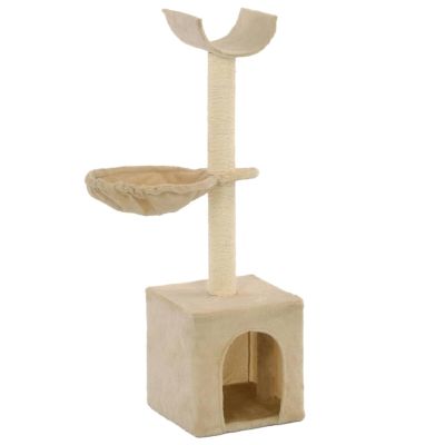 Homgoday Beige Cat Tree with Sisal Scratching Post, 105 cm