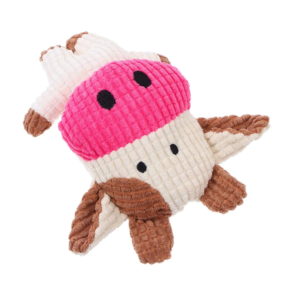 BESPORTBLE 2-Piece Plush Cow Dog Toys, Chew Toys, White Polyester