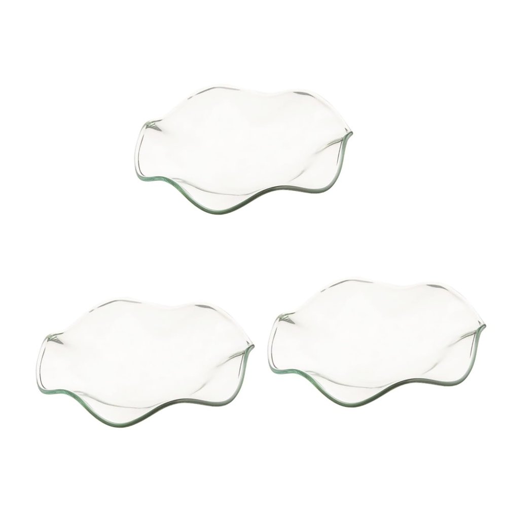 Healvian 3-Piece Replacement Glass Warmer Dishes for Wax Melts and Essential Oils, Heat-Resistant, Easy to Clean