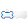 QUARKZMAN Pet ID Tags, Bone Shape, 60 x 40 mm, Metal, Double-Sided Engravable, Blank, Blue view 1