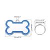 QUARKZMAN Pet ID Tags, Bone Shape, 60 x 40 mm, Metal, Double-Sided Engravable, Blank, Blue view 2